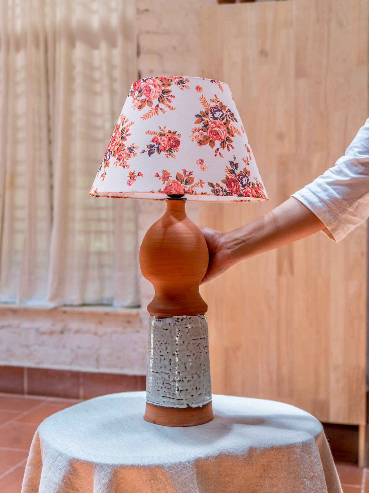 Terraoctta Rose Table Lamp