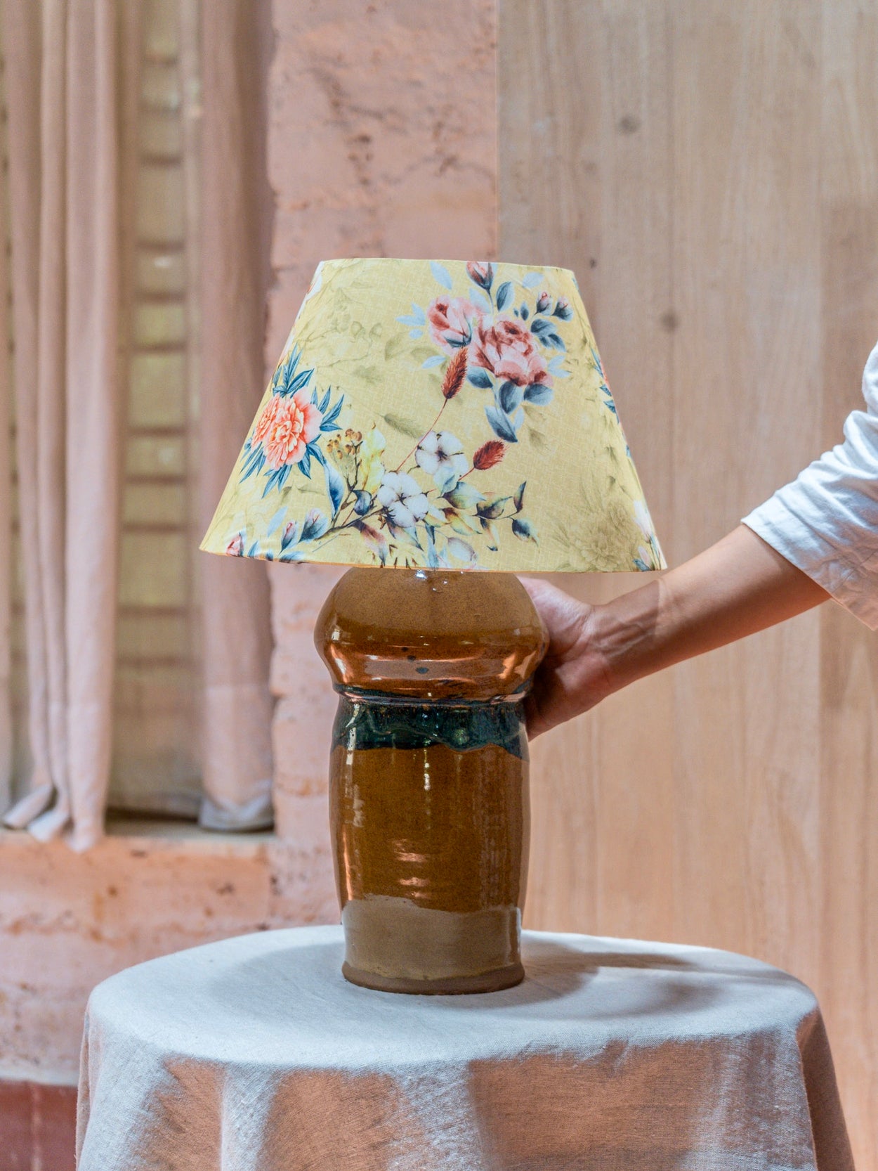 Honey Teak Table Lamp