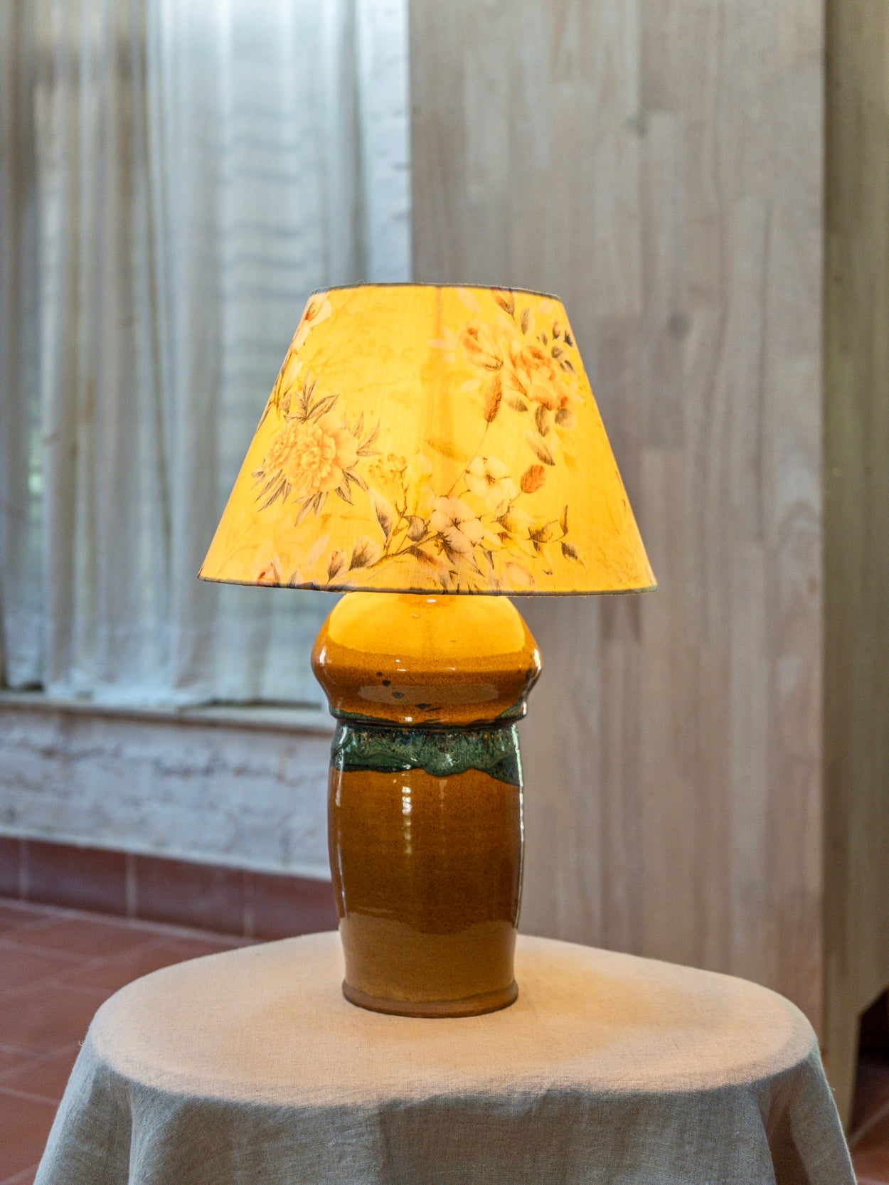 Honey Teak Table Lamp