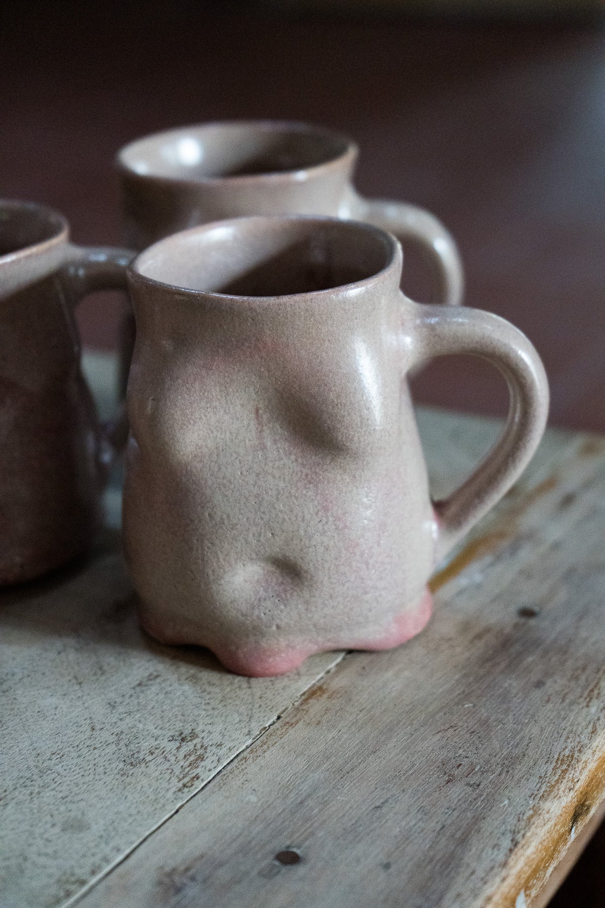 Defective Boob Mug - Pink — Slow Pottery