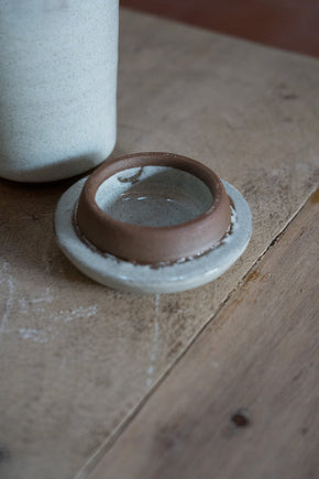 Seconds Speckled White Lidded Pot