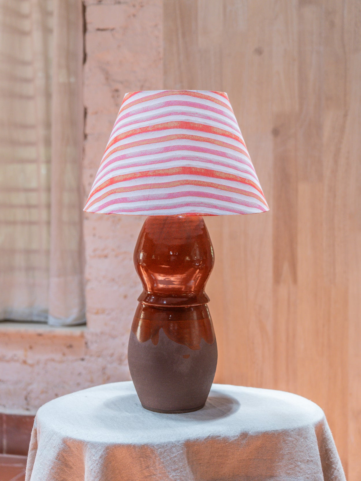 Cinnamon Stripe Table Lamp