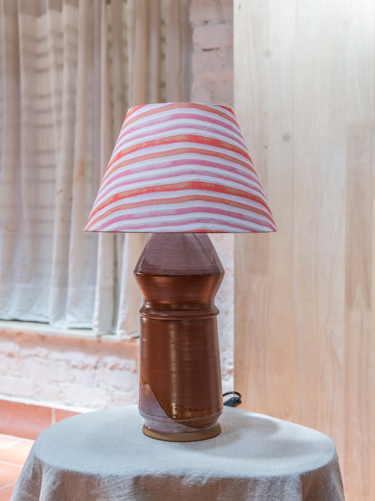 Red Earth Stripe Table Lamp