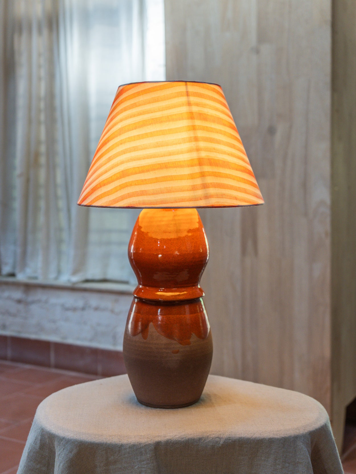 Cinnamon Stripe Table Lamp
