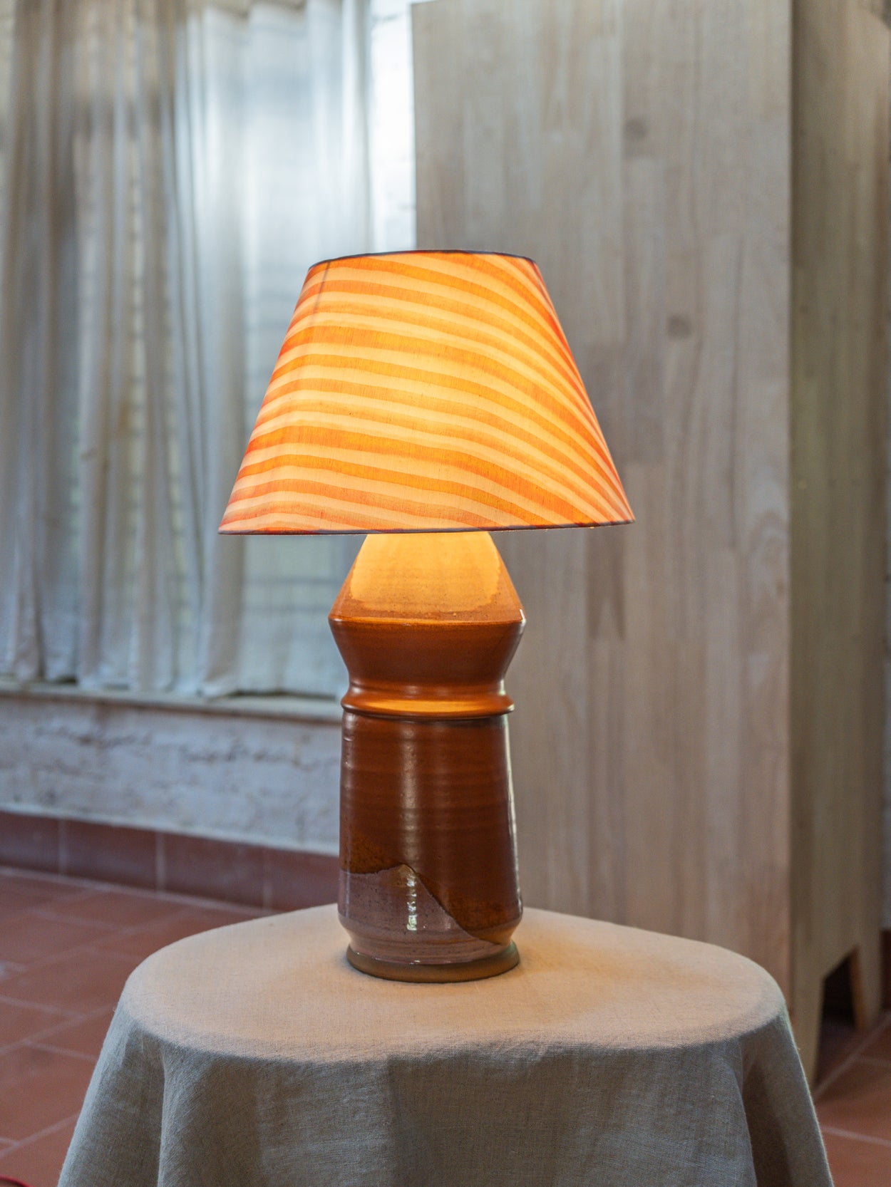 Red Earth Stripe Table Lamp