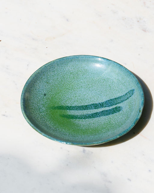 Teal Two Stripes Shallow Bowls